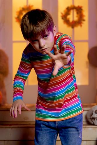 Unisex Kids Halloween Long Sleeve Striped T Shirt 3-12 Years4