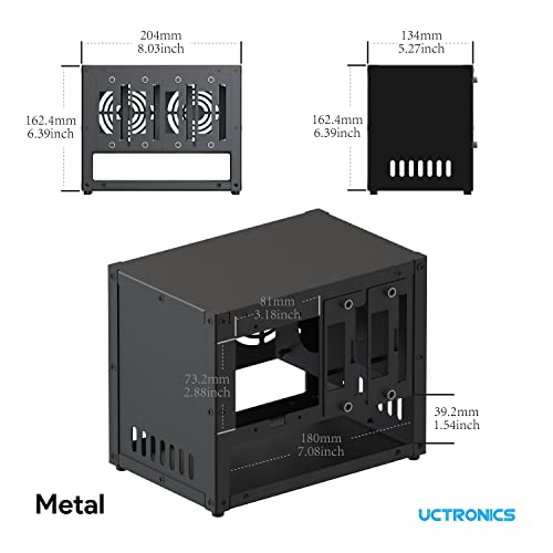 Uctronics Upgraded Complete Enclosure For Raspberry Pi Cluster, Compatible With Pi 4B, 3B+/3B, And Other B Model, House Up To 4×2.5" Ssd, Support Poe/Poe+ Hat And Switch, 2 Cooling Fans #TOP2