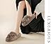 COFACE Women's Fluff Slippers Open Toe Fuzzy Faux Fur Ladies House Fashion Platform Slide Shoes with Comfort Arch Support, Indoor Outdoor Sole, Brown Size 5