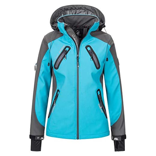 Rock Creek Dam Softshell jacka Windbreaker D-441, Turkos, 3XL