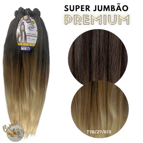 Jumbo Premium Ser Mulher 609 g Cabelo Para Tranças Box Braids 75 cm Pontas Finas (T1B/27/613)