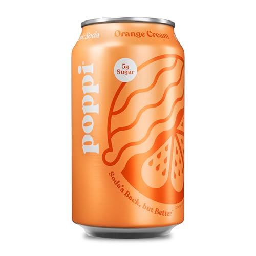 Poppi Sparkling Prebiotic Soda Beverage with Apple Cider Vinegar, Seltzer Water and Fruit Juice, Orange Cream Flavor, 12 Fl Oz, 1 Count, Packaging May Vary - image 1