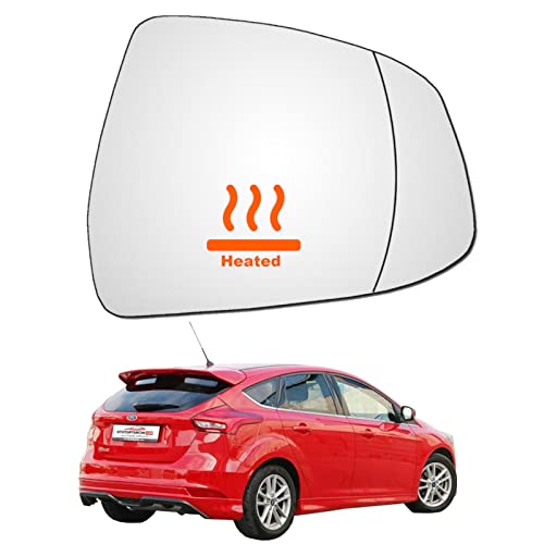 BIAREN Wing Mirror Glass Right Driver Side Heated For Ford Focus Mk2 Mk3 2008-2018 Mondeo Mk4 2007-2014 BS7117K740GA 7S7117K740BA 1746419 1469513 Wing Mirror Glass + Back Plate