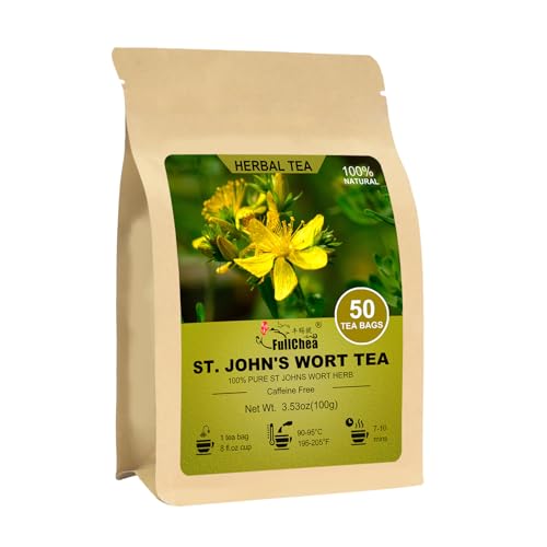 FullChea - St. Johns Wort Tea Bags 50 Count Dried St Johns Wort Herb