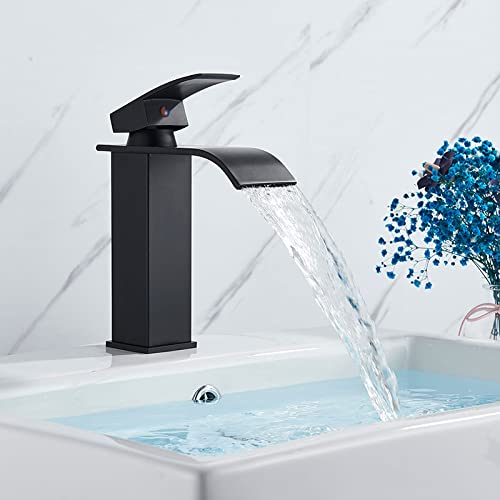 Mitigeur de salle de bain en acier inoxydable cascade noir zen - 6