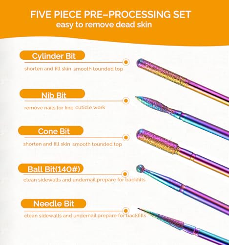 Set de 13 brocas para taladro de uñas con soporte de silicona miniatura 5
