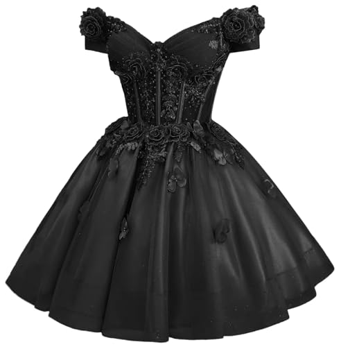 Image of Zhangyo Sparkly Tulle Homecoming Dresses for Teens Off Shoulder DAMA Dress