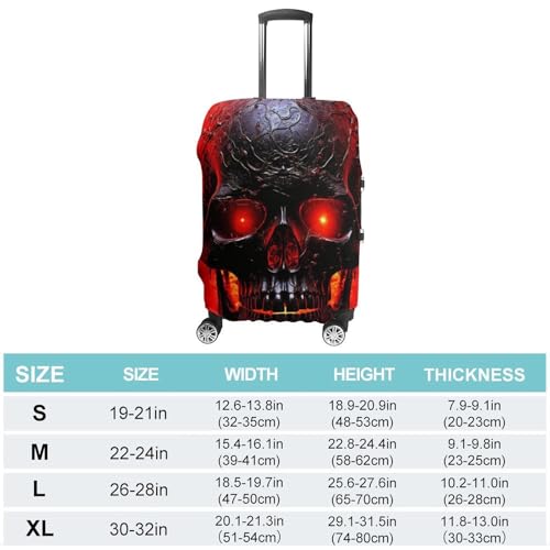Black And Red Skull Travel Luggage Cover Anti-scratch Suitcase Cover Elastic Suitcase Protective Cover Fits 19-32 Inch Luggage L2