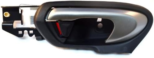 PT Auto Warehouse HO-2234SA-FL - Manija interior interior de la puerta, carcasa negra con palanca plateada - Coupe de 2 puertas, lado del conductor