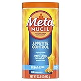 Metamucil Appetite Control Fiber, 4-in-1 Psyllium Fiber Supplement, Sugar Free Powder, Orange Zest Flavored Drink, 57 Servings