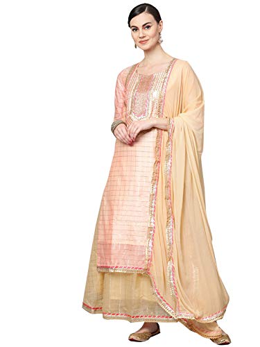 Image of ishin Womens Chanderi Silk Kurta Set