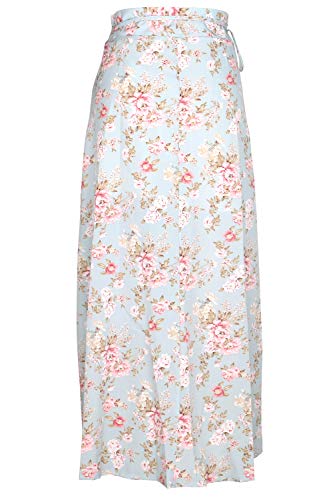 Yonala Womens Boho Floral Tie Up Waist Summer Beach Wrap Cover Up Maxi Skirt3