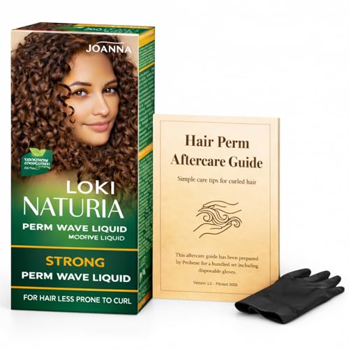 Joanna Naturia Perm Wave Liquid Strong 75ml Curl Care Bundle Set Prepared by Probene with Aftercare Guide & Gloves