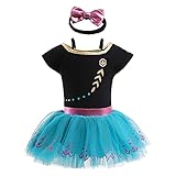 [Dressy Daisy] 幼児 女の子 アナ ロンパース コスチューム 子供 仮装 プリンセス 雪の女王 ドレス ハロウィン 衣装 ヘアバンド 付き サイズ 12～18ヶ月 90