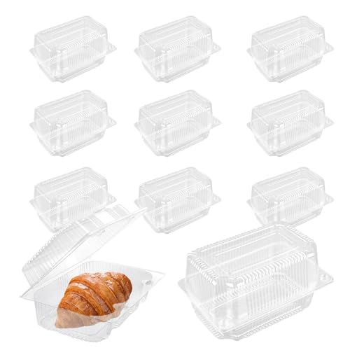 100 Pcs Clear Plastic Take out Containers 7.3x4.7x3.7 Inch Hinged Lid Togo Containers for Food Clamshell Take Out Loaf Containers Clear Plastic Food Clamshell Container for Sandwich,Cake,Dessert,Salad
