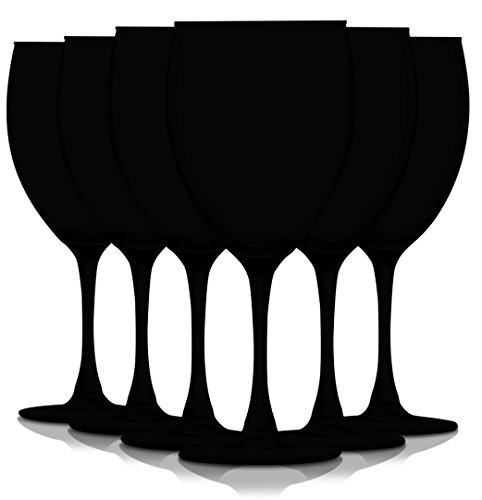 Tabletop King Black 10 Oz Nuance Full Accent Wine Glasses - Set Of 6 Additional Vibrant Colors Available #TOP4
