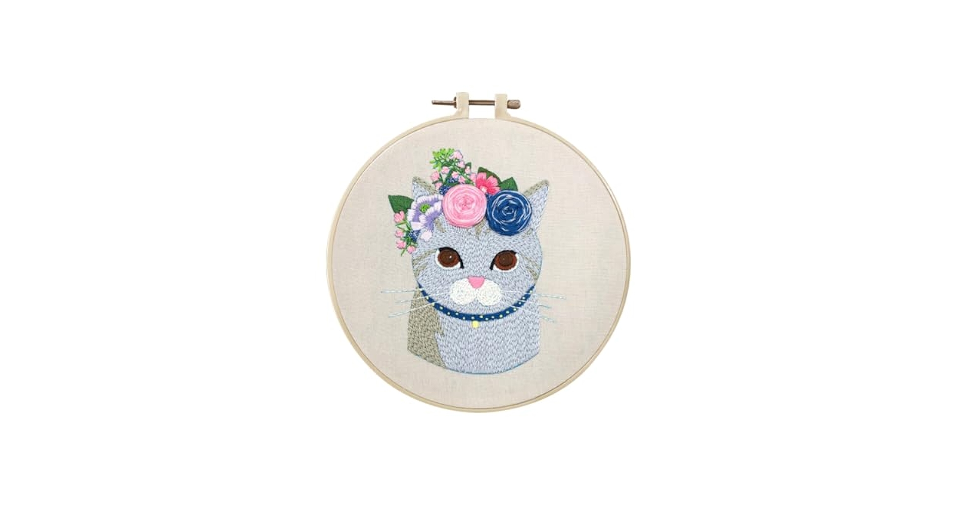 ハンドメイド　刺繍フレーム　花火とキジトラ子猫 ハンドメイド 刺繍フレーム 花火とキジトラ子猫 - メルカリ