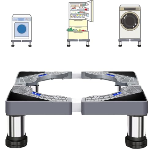 Soporte para lavadora, 4 patas, soporte ajustable de lavadora, altura 13-16 cm, base de lavadora, soporte para nevera, 43-62 cm, para secadoras de ropa, lavadora, estufa, refrigeradores