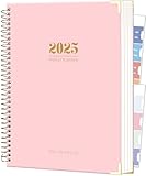 Yoment 2025 Planner - Large Hardcover Weekly & Monthly 8.5'x11' Planner for Women & Men, Dec 2024 - Dec 2025, 13 Months Academic Calendar with Tabs, Pink
