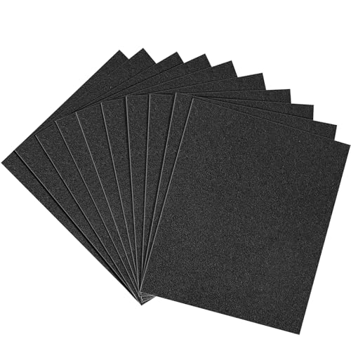 Shineboc 80 Grit Sandpaper 9 x 11 Inch Wet Dry Sand Paper Hand Abrasive Sanding Sheets for Wood Metal Automotive Sanding and Polishing Coarse - 10 Sheets