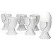 Van Well 6er Set Eierbecher Silver Night einzeln, rund Ø 50 mm, H 70 mm, Eierständer hoch, Egg Cup, weißes Hotelporzellan, abstraktes Dekor, Gastro-Geschirr