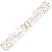 Price comparison product image FANCYDRESSCOZ 9ft Banner Sparkling Fizz 50th Birthday White and Rose Gold Holographic