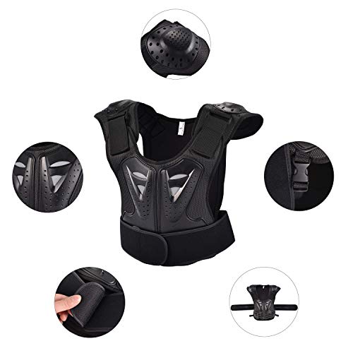 OHMOTOR Kid Body Armor Armour Jacket Children Chest Back Spine Protector Vest(Black, M) - Thumbnail 7