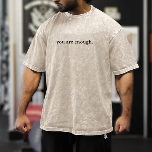 Image of Dear Person Behind Me Shirt You are Enough Tshirts for Men Oversized Inspirational Positive Tees Vintage Graphic Tops