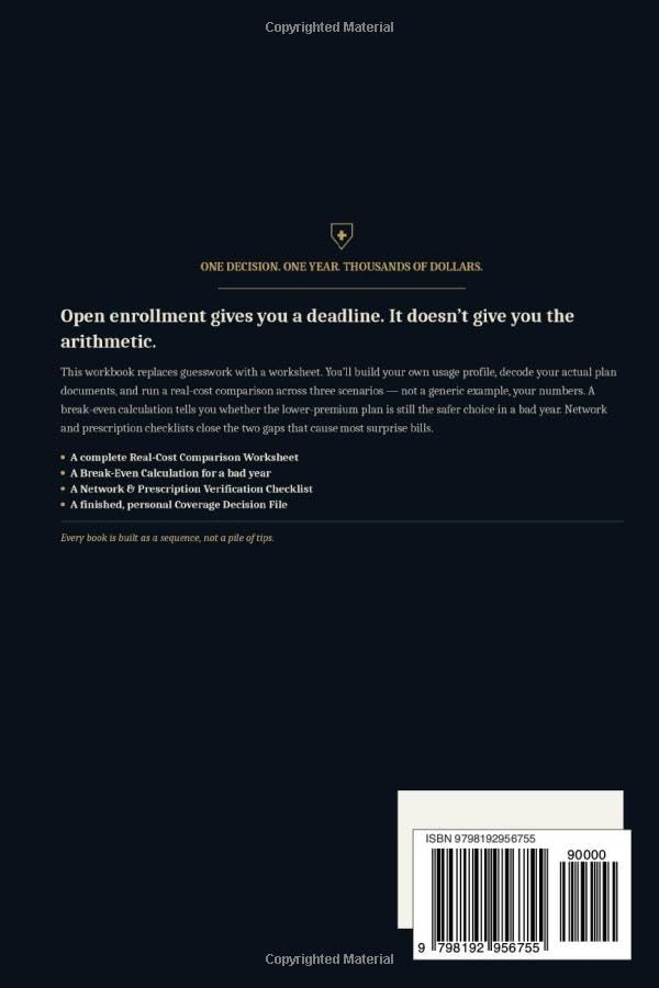 The Health Insurance Decision Workbook: Compare Real Costs, Verify Your Coverage, and Enroll With Confidence image 3