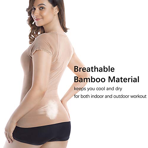 Kompressionsshirt für Damen Figurformendes Unterhemd in Dark Nude