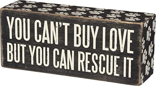 Primitives by Kathy You Can't Buy Love but You Can Rescue It Wood Sign Shelf Sitter