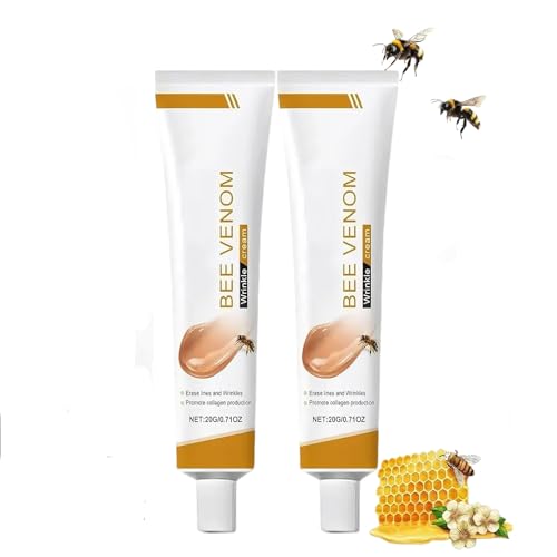 2PCS Crème Anti-Rides au Venin d’Abeille 20g – Crème Hydratante Visage & Cou pour Homme et Femme, Raffermit la Peau