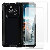 Shantime Case with 2 Pack Screen Protector Combo Compatible with Ulefone RugOne Xever 7 Pro, Shockproof Cover and Tempered Glass Set for Full Body Safety(Black)