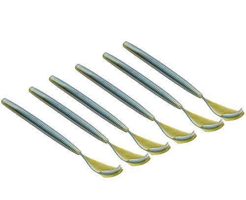 Strike King Rage Cut-R-Worm Fishing Lure, Soft Plastic Worm, Moon Juice