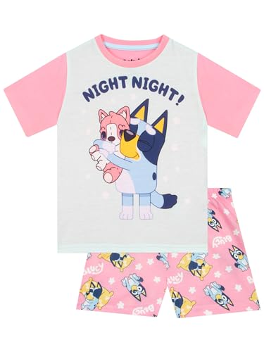 Bluey Pajamas | Night Night Girls Short Pajama Set | Girls Pajamas For Summer | Pink