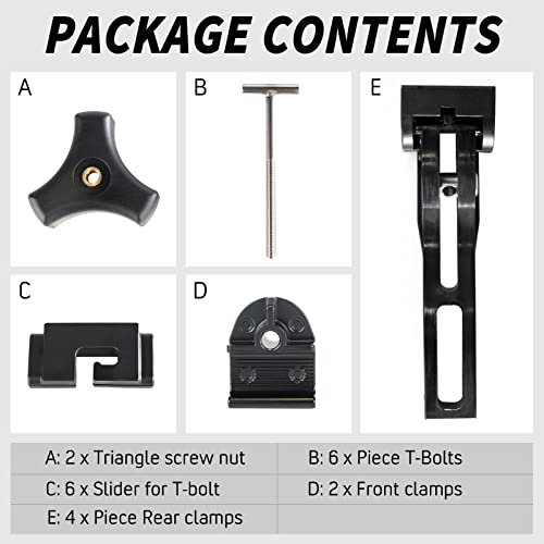 Donpida Tonneau Cover Clamp Rigid Tri-fold Four-fold Carriage Cover Fasteners for Pickup Truck Bed Cover T-Bolts Front Clamps Rear Clamps Accessories Replacement Tonneau Cover Parts Universal - Thumbnail 4