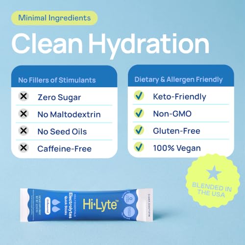 Image of Hi-Lyte Electrolytes Packets - Unflavored Electrolytes Without Stevia - Sodium, Potassium, Magnesium, Vitamins - Hydration for Daily Wellness, Keto, Fasting - No Sugar, No Carbs