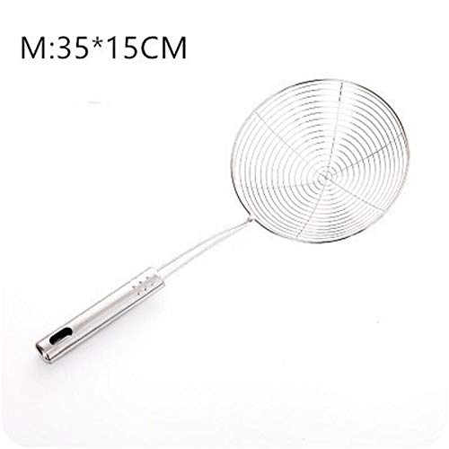 Filtro de Acero Inoxidable con Mango Largo, colador de Cocina, tamiz de Red frita, Cuchara for Bolas de Masa hervida, tamiz de Alimentos, colador de Patatas Fritas de Cocina.
