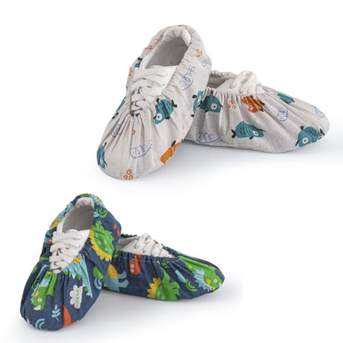JYNXOR 2 Pcs Surchaussures Lavable, Réutilisable Chausson Invité, Tissu de Flanelle Couvre Chaussure, Semelle Antidérapante Surchaussure, Protege Chaussure, pour Maisons, Bureaux, Bibliothèques