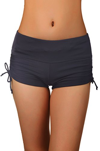 Cokar Women's Lace Crochet Overlay Strappy Swim Board Shorts with Panty Liner