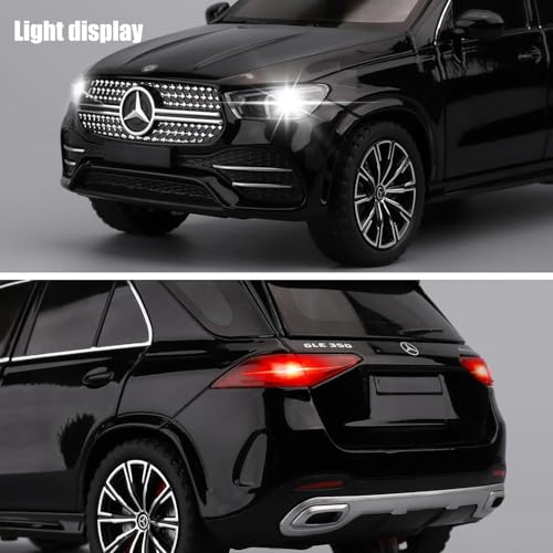 Image of 1:24 Scale Alloy Die-cast Benz GLE 350 Toy Car with Sound and Light, Pull Back Action, Openable Doors, Collectible Model Car for Kids and Gift (Black)