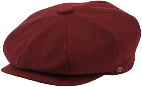 Epoch Men's Classic 8 Panel Wool Blend Newsboy Snap Brim Collection Hat (1595-Burgundy, Large) #TOP1