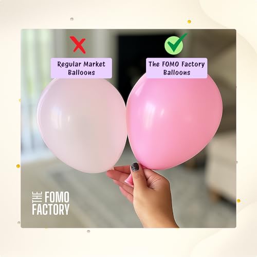 Image of The FOMO Factory Pastel Pink Birthday Decoration Kit | Silver, Pink Balloon Arch Kit + Large Pastel Pink Curtain + HBD Banner | Easy Birthday Decoration for Girls, Kids, Adults (Pink53)