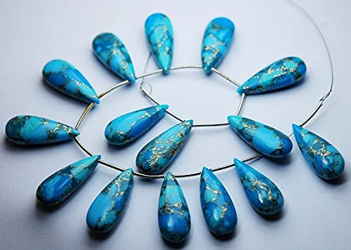 Turquoise cuivrée appairée 8x20mm pour en finir avec les bijoux asymétriques
