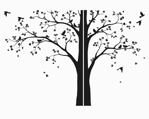 Vinilo decorativo grande árbol blanco para esquina