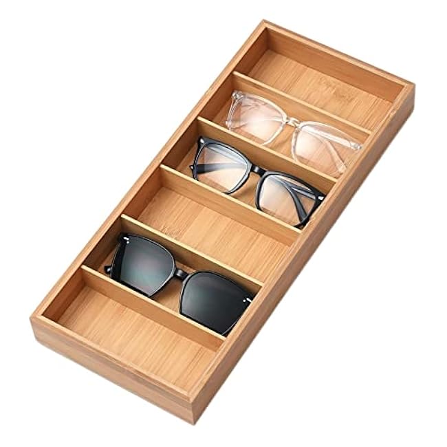 Natural bamboo Glasses Eyeglass Eyewear Sun glasses Sunglasses Box Storage Case Tray Display Showcase Organizer Box