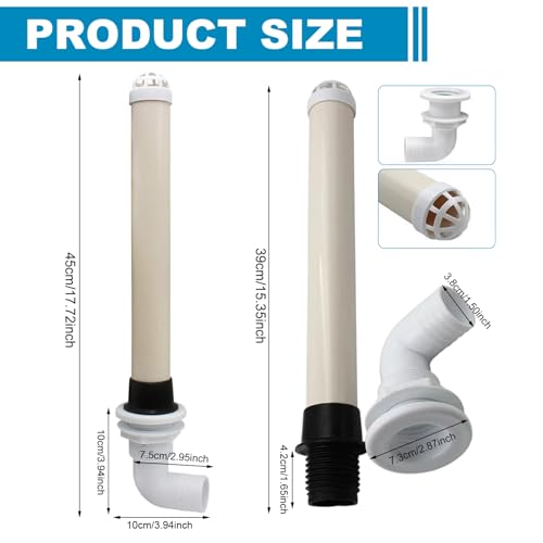 Tubo de drenaje de desbordamiento de livewell con codo a 90 grados para barcos 4