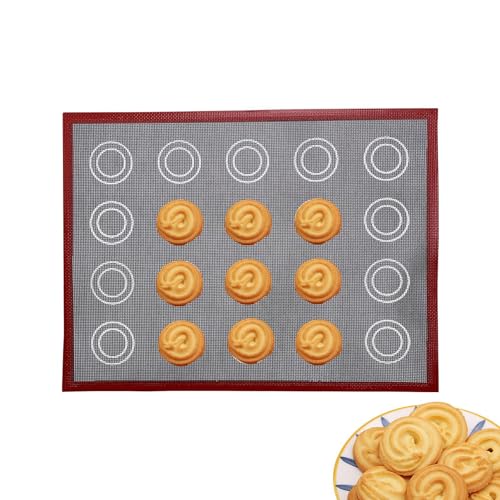 Tappetino da forno per macaron, in silicone per uso alimentare, per pasta sfoglia e macaron, riutilizzabile su entrambi i lati, ideale per cuocere macaron, biscotti e pasticcini, tappetino cavo da 30