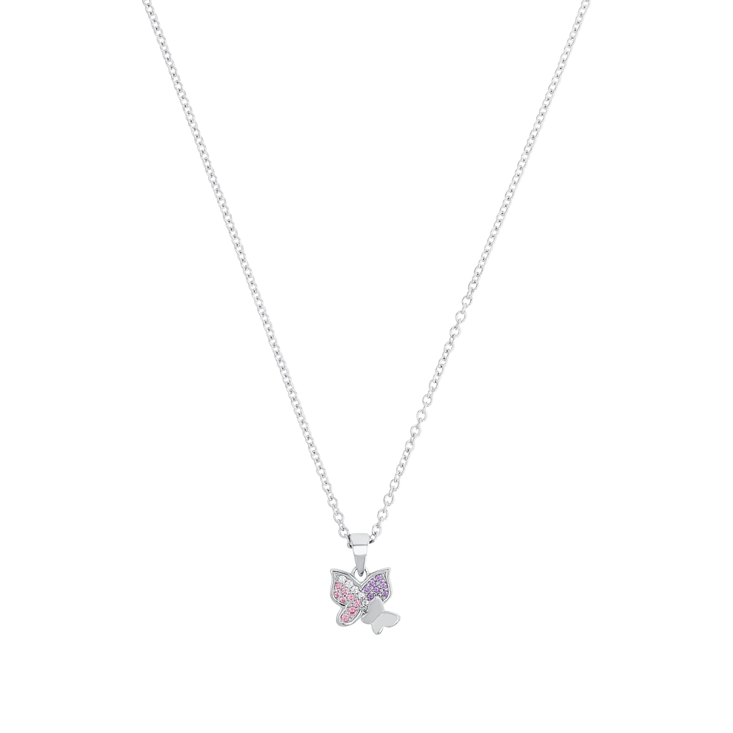 Prinzessin Lillifee Kette mit Anhänger 925 Sterling Silber Mädchen Kinder Halsschmuck, mit Zirkonia synth., Schmetterling, Kommt in Schmuck Geschenk Box