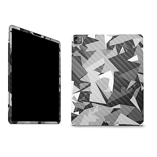 Image of MightySkins Carbon Fiber Skin Compatible with Apple iPad Pro 12.9 inch M2 6th Gen (2022) Full Wrap Kit - Mono Camo | Protective, Durable Textured Carbon Fiber Finish | Easy to Apply | Made in The USA